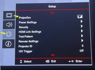 optoma menu