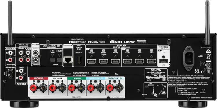 Denon AVC-S670H Rear Panel