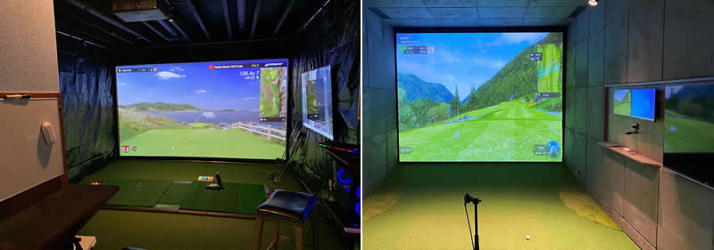 golf simulator projector widescreen vs square