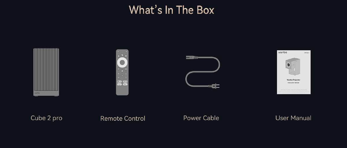 Wanbo Cube 2 Pro In the Box